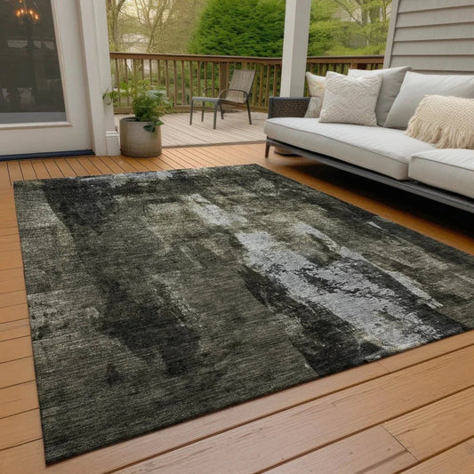 Solayne Gray Washable Indoor-Outdoor Rug-Outdoor Rugs-LOOMLAN Rugs-LOOMLAN