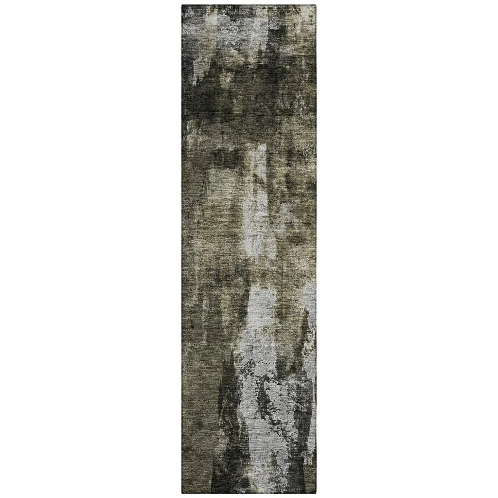Solayne Gray Washable Indoor-Outdoor Rug-Outdoor Rugs-LOOMLAN Rugs-2'3" x 7'6"-LOOMLAN