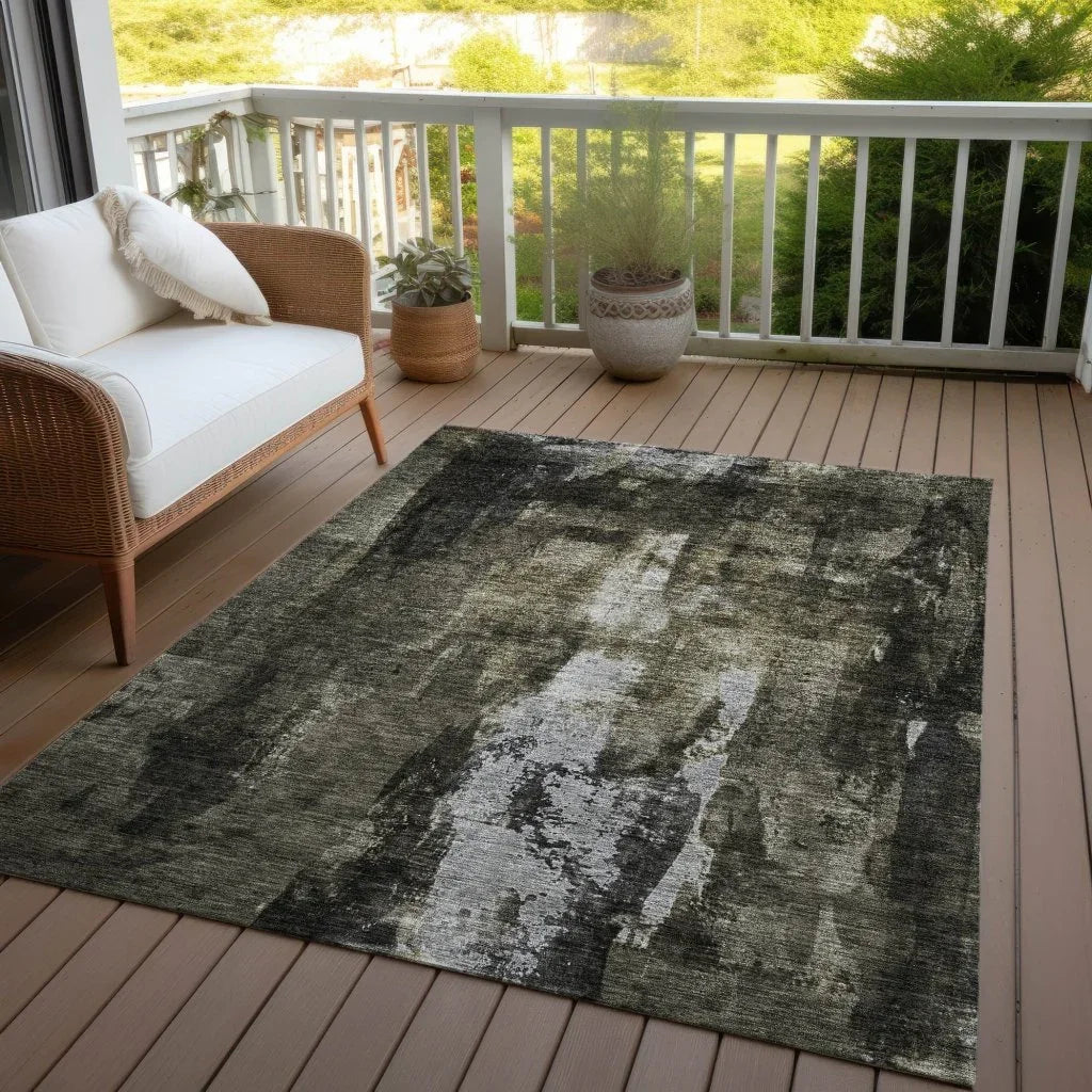 Solayne Gray Washable Indoor-Outdoor Rug-Outdoor Rugs-LOOMLAN Rugs-LOOMLAN