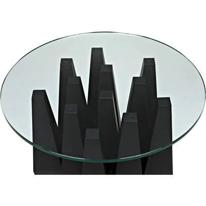 Soldier Side Table, Black Steel Glass Top - LOOMLAN - Noir - Side Tables