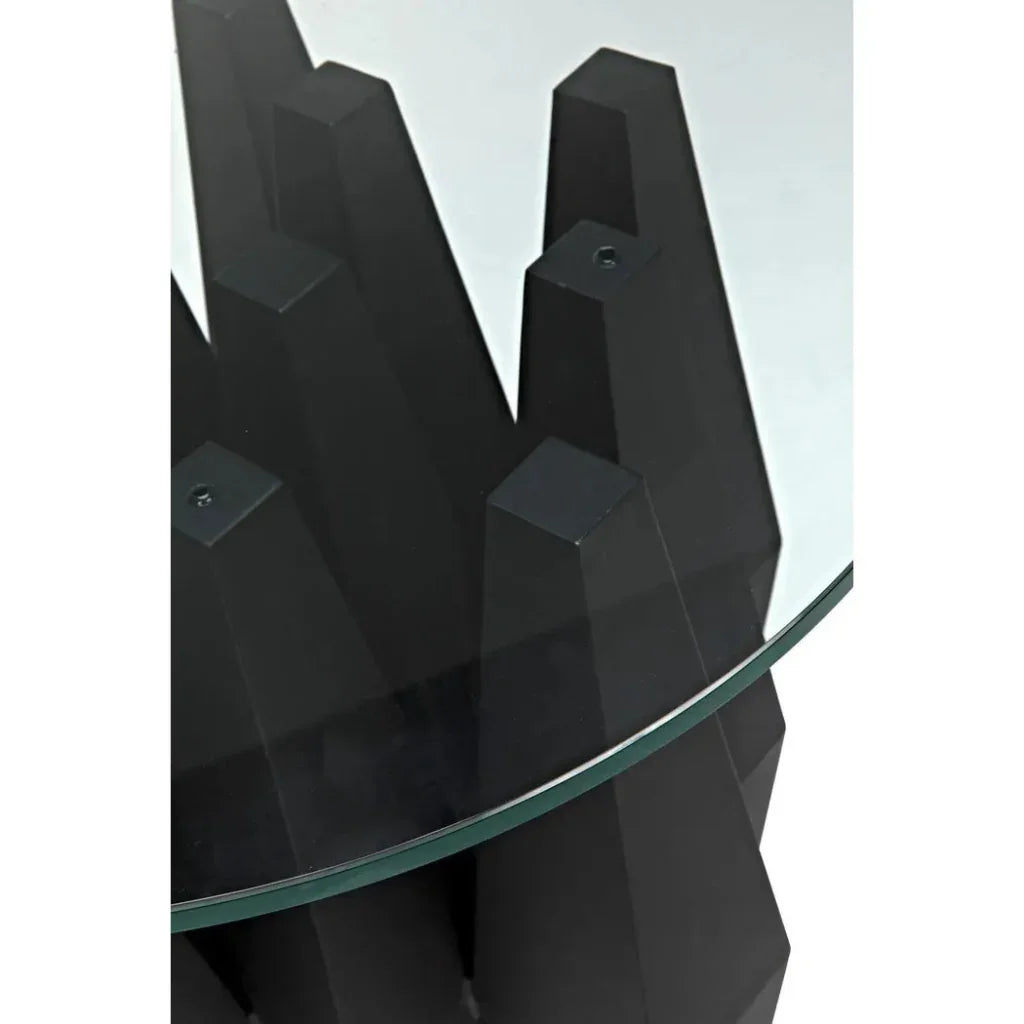 Soldier Side Table, Black Steel Glass Top - LOOMLAN - Noir - Side Tables