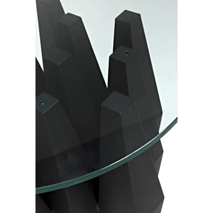 Soldier Side Table, Black Steel Glass Top - LOOMLAN - Noir - Side Tables