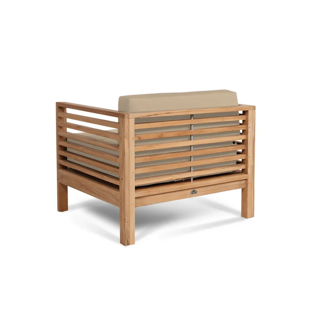 Soleil Teak Patio Lounge Set with Sunbrella 2PC-Outdoor Lounge Sets-HiTeak-LOOMLAN