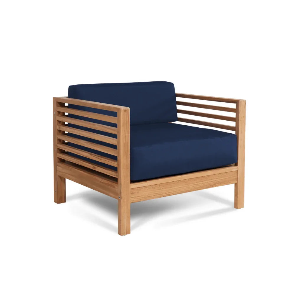 Soleil Teak Patio Lounge Set with Sunbrella 2PC-Outdoor Lounge Sets-HiTeak-LOOMLAN