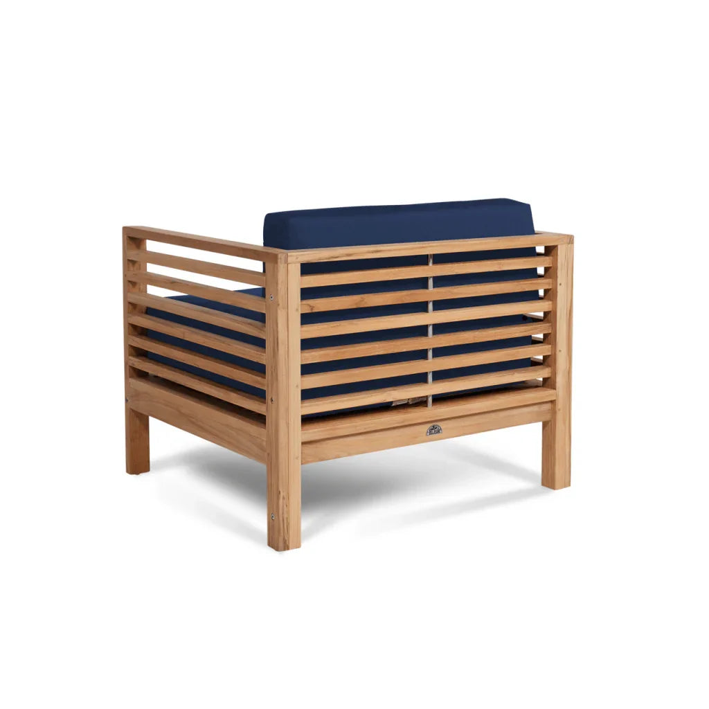 Soleil Teak Patio Lounge Set with Sunbrella 2PC-Outdoor Lounge Sets-HiTeak-LOOMLAN