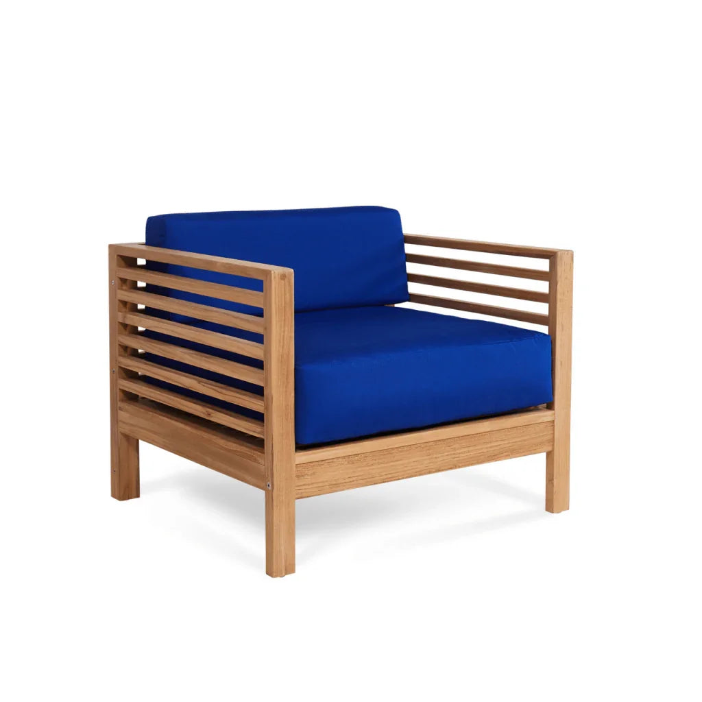 Soleil Teak Patio Lounge Set with Sunbrella 2PC-Outdoor Lounge Sets-HiTeak-LOOMLAN