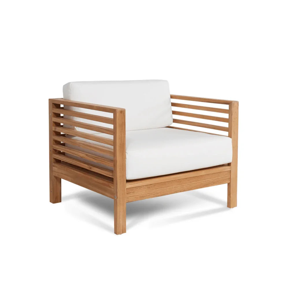 Soleil Teak Patio Lounge Set with Sunbrella 2PC-Outdoor Lounge Sets-HiTeak-LOOMLAN