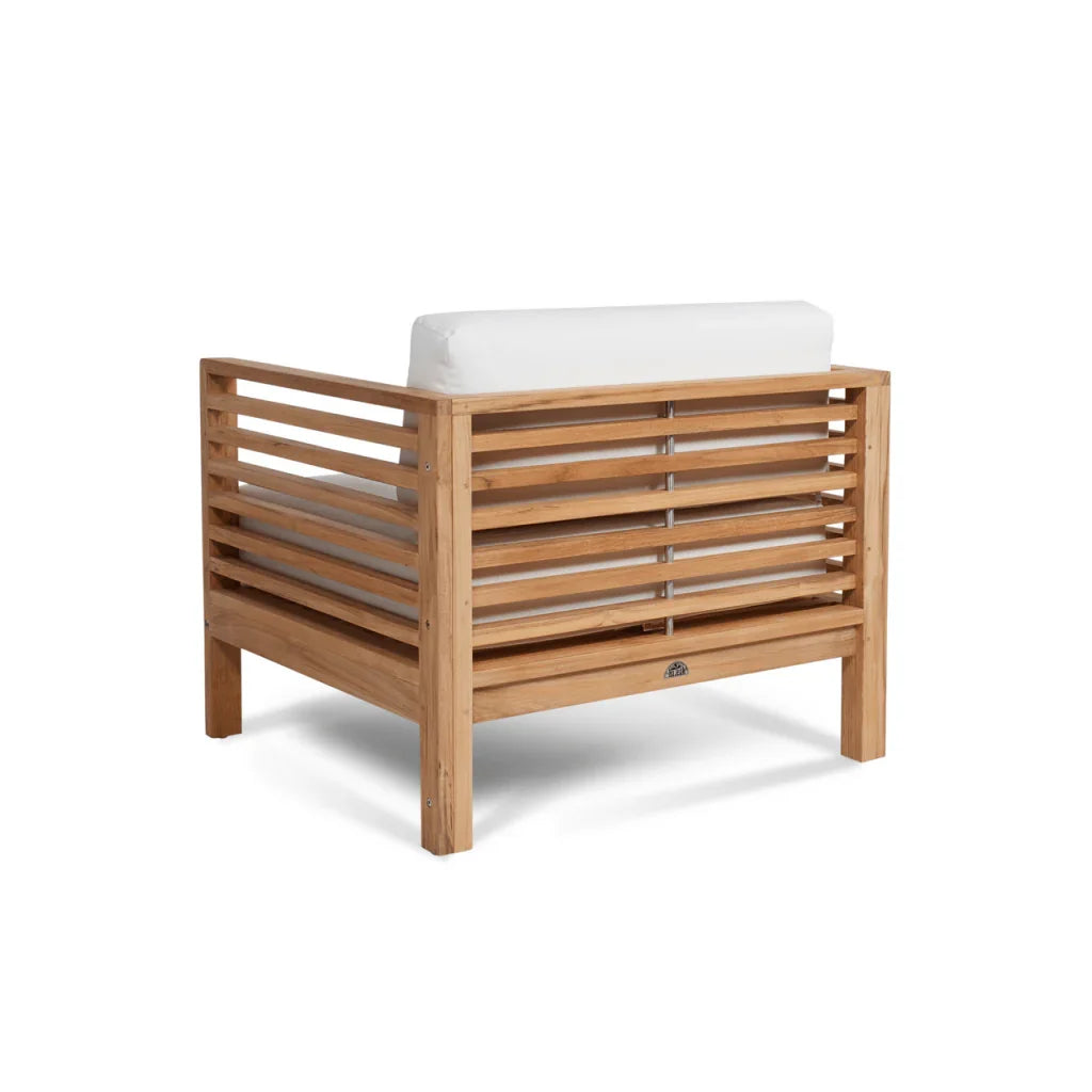 Soleil Teak Patio Lounge Set with Sunbrella 2PC-Outdoor Lounge Sets-HiTeak-LOOMLAN