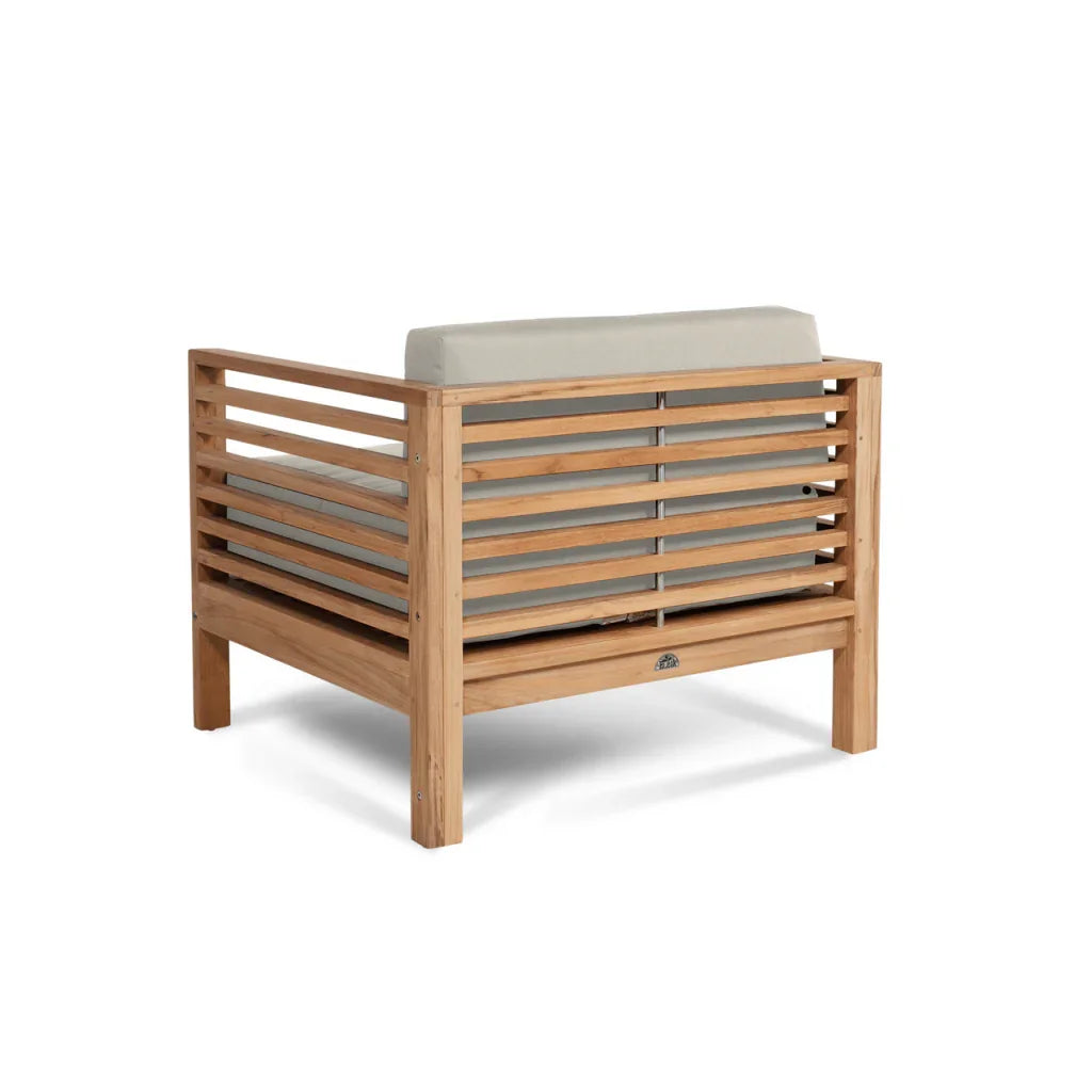 Soleil Teak Patio Lounge Set with Sunbrella 2PC-Outdoor Lounge Sets-HiTeak-LOOMLAN