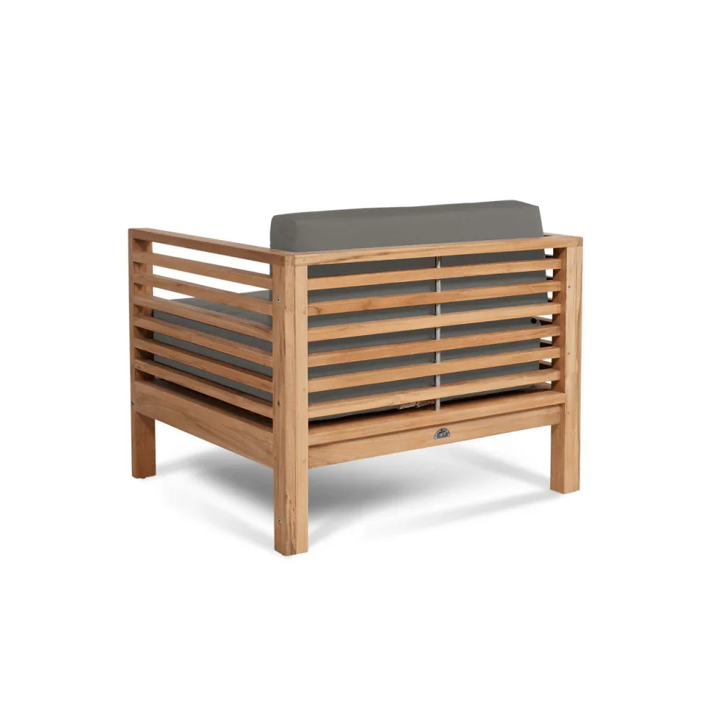 Soleil Teak Patio Lounge Set with Sunbrella 2PC-Outdoor Lounge Sets-HiTeak-LOOMLAN