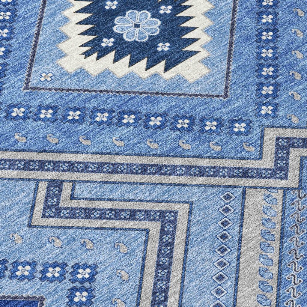 Solene Blue Washable Indoor-Outdoor Rug-Outdoor Rugs-LOOMLAN Rugs-LOOMLAN
