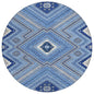 Solene Blue Washable Indoor-Outdoor Rug-Outdoor Rugs-LOOMLAN Rugs-8' x 8'-LOOMLAN