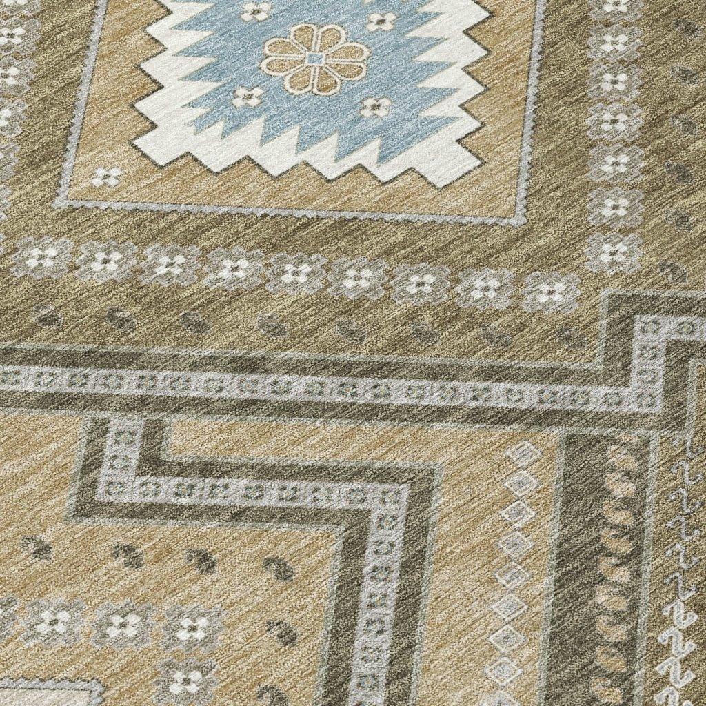 Solene Brown Washable Indoor-Outdoor Rug-Outdoor Rugs-LOOMLAN Rugs-LOOMLAN