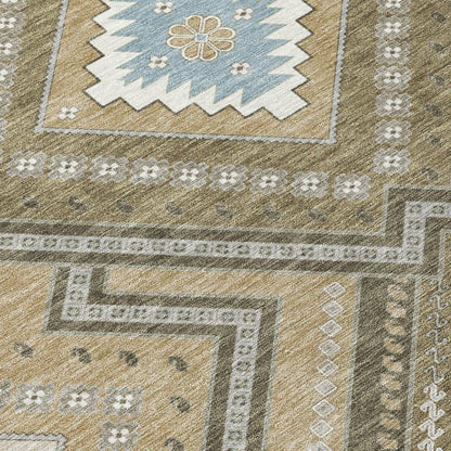 Solene Brown Washable Indoor-Outdoor Rug-Outdoor Rugs-LOOMLAN Rugs-LOOMLAN