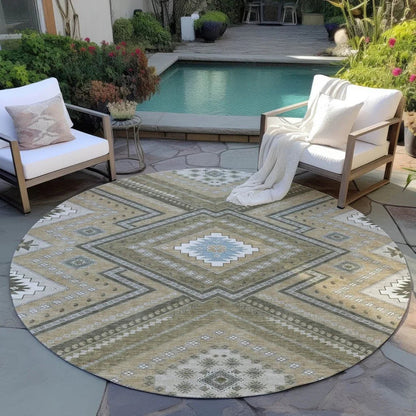 Solene Brown Washable Indoor-Outdoor Rug-Outdoor Rugs-LOOMLAN Rugs-LOOMLAN