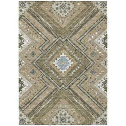 Solene Brown Washable Indoor-Outdoor Rug-Outdoor Rugs-LOOMLAN Rugs-2'6" x 3'10"-LOOMLAN