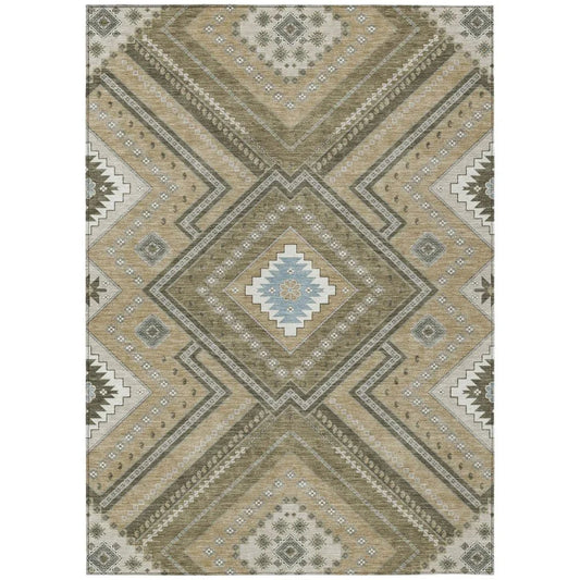 Solene Brown Washable Indoor-Outdoor Rug-Outdoor Rugs-LOOMLAN Rugs-2'6" x 3'10"-LOOMLAN