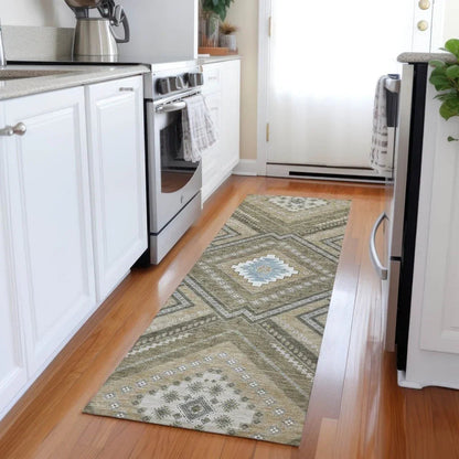 Solene Brown Washable Indoor-Outdoor Rug-Outdoor Rugs-LOOMLAN Rugs-LOOMLAN