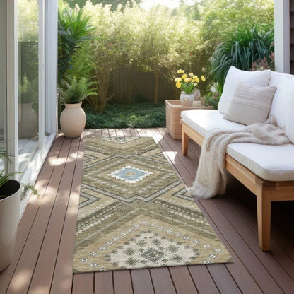 Solene Brown Washable Indoor-Outdoor Rug-Outdoor Rugs-LOOMLAN Rugs-LOOMLAN