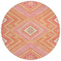 Solene Coral Washable Indoor-Outdoor Rug-Outdoor Rugs-LOOMLAN Rugs-8' x 8'-LOOMLAN