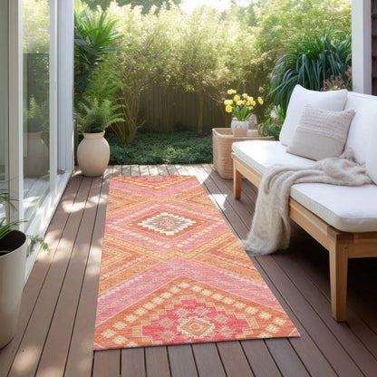 Solene Coral Washable Indoor-Outdoor Rug-Outdoor Rugs-LOOMLAN Rugs-LOOMLAN