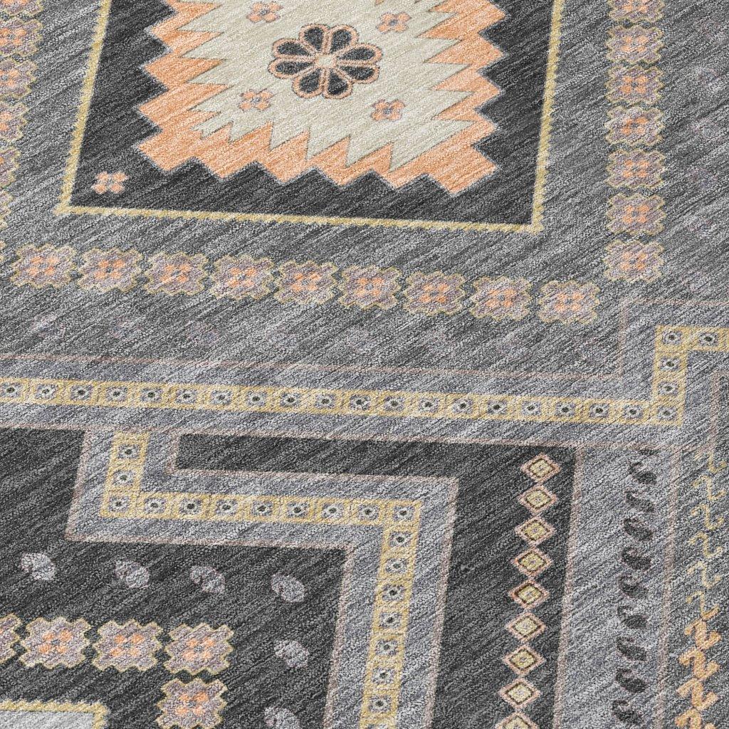 Solene Gray Washable Indoor-Outdoor Rug-Outdoor Rugs-LOOMLAN Rugs-LOOMLAN