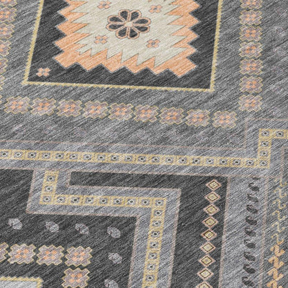 Solene Gray Washable Indoor-Outdoor Rug-Outdoor Rugs-LOOMLAN Rugs-LOOMLAN