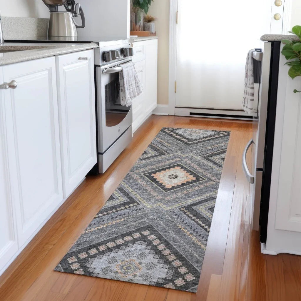 Solene Gray Washable Indoor-Outdoor Rug-Outdoor Rugs-LOOMLAN Rugs-LOOMLAN