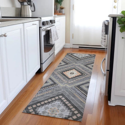 Solene Gray Washable Indoor-Outdoor Rug-Outdoor Rugs-LOOMLAN Rugs-LOOMLAN