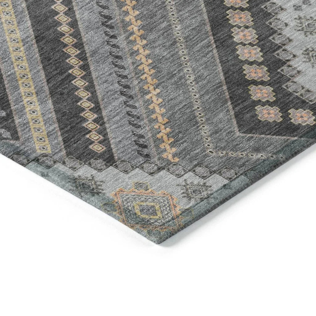 Solene Gray Washable Indoor-Outdoor Rug-Outdoor Rugs-LOOMLAN Rugs-LOOMLAN
