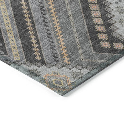 Solene Gray Washable Indoor-Outdoor Rug-Outdoor Rugs-LOOMLAN Rugs-LOOMLAN