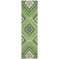 Solene Green Washable Indoor-Outdoor Rug-Outdoor Rugs-LOOMLAN Rugs-2'3" x 7'6"-LOOMLAN
