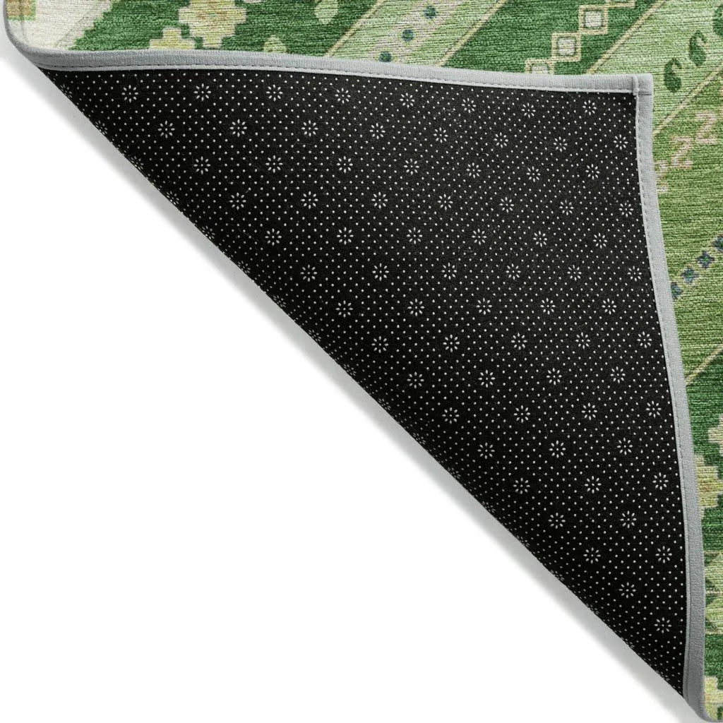 Solene Green Washable Indoor-Outdoor Rug-Outdoor Rugs-LOOMLAN Rugs-LOOMLAN