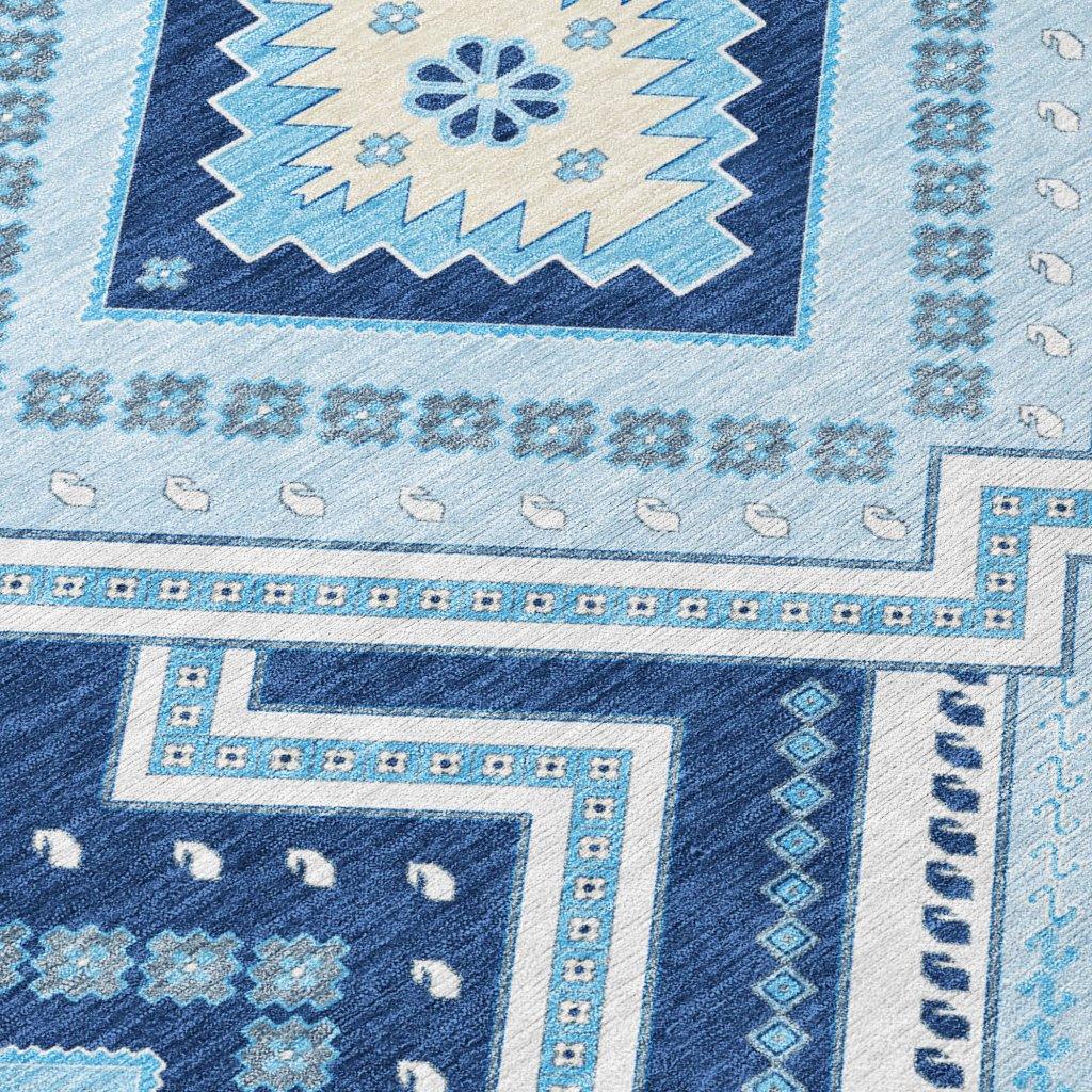 Solene Navy Washable Indoor-Outdoor Rug-Outdoor Rugs-LOOMLAN Rugs-LOOMLAN