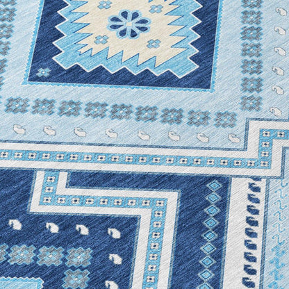 Solene Navy Washable Indoor-Outdoor Rug-Outdoor Rugs-LOOMLAN Rugs-LOOMLAN