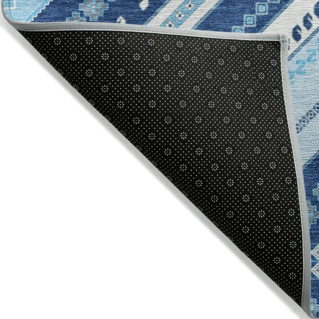 Solene Navy Washable Indoor-Outdoor Rug-Outdoor Rugs-LOOMLAN Rugs-LOOMLAN