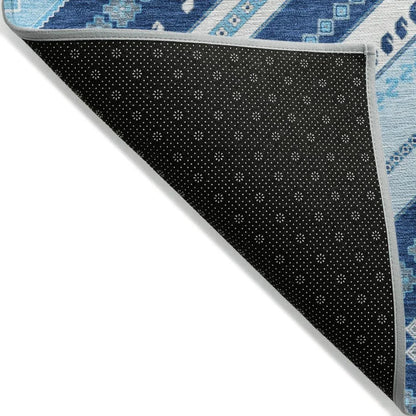 Solene Navy Washable Indoor-Outdoor Rug-Outdoor Rugs-LOOMLAN Rugs-LOOMLAN