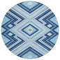 Solene Navy Washable Indoor-Outdoor Rug-Outdoor Rugs-LOOMLAN Rugs-8' x 8'-LOOMLAN