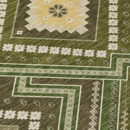 Solene Olive Washable Indoor-Outdoor Rug-Outdoor Rugs-LOOMLAN Rugs-LOOMLAN