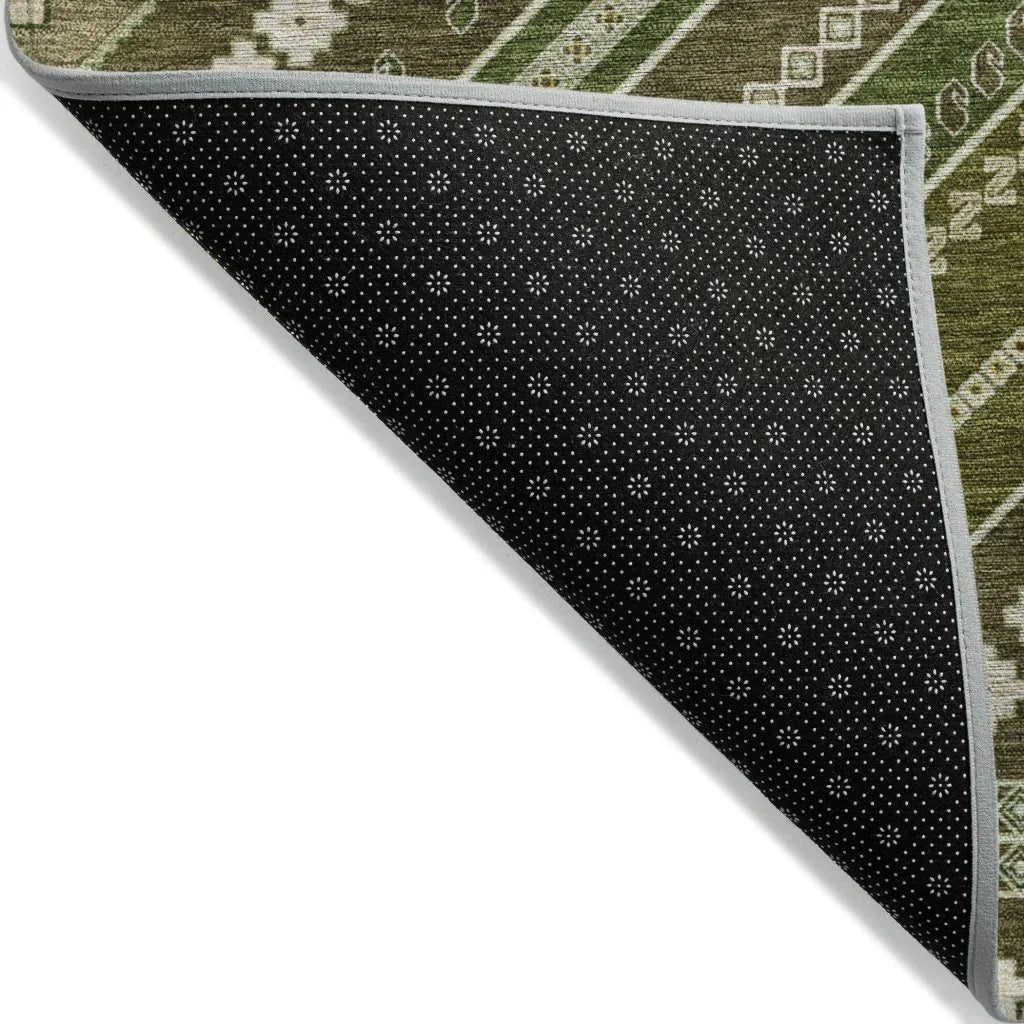 Solene Olive Washable Indoor-Outdoor Rug-Outdoor Rugs-LOOMLAN Rugs-LOOMLAN