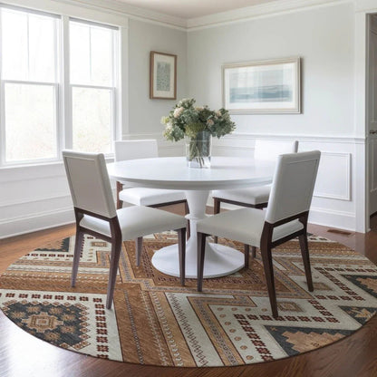 Solene Orange Washable Indoor-Outdoor Rug-Outdoor Rugs-LOOMLAN Rugs-LOOMLAN