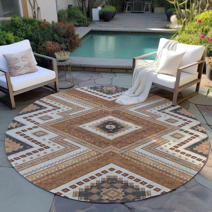 Solene Orange Washable Indoor-Outdoor Rug-Outdoor Rugs-LOOMLAN Rugs-LOOMLAN