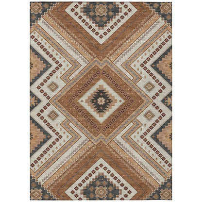 Solene Orange Washable Indoor-Outdoor Rug-Outdoor Rugs-LOOMLAN Rugs-2'6" x 3'10"-LOOMLAN