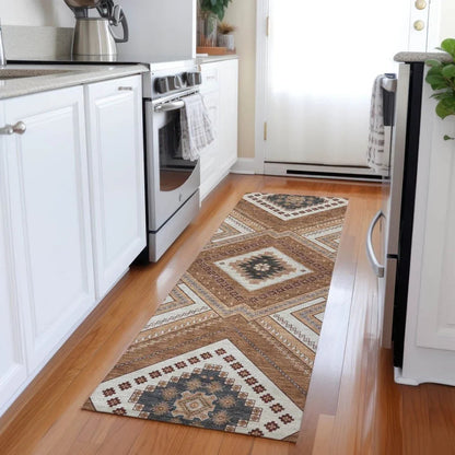 Solene Orange Washable Indoor-Outdoor Rug-Outdoor Rugs-LOOMLAN Rugs-LOOMLAN