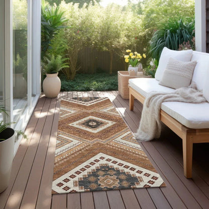 Solene Orange Washable Indoor-Outdoor Rug-Outdoor Rugs-LOOMLAN Rugs-LOOMLAN