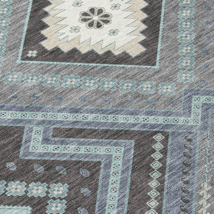 Solene Pewter Washable Indoor-Outdoor Rug-Outdoor Rugs-LOOMLAN Rugs-LOOMLAN