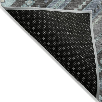 Solene Pewter Washable Indoor-Outdoor Rug-Outdoor Rugs-LOOMLAN Rugs-LOOMLAN