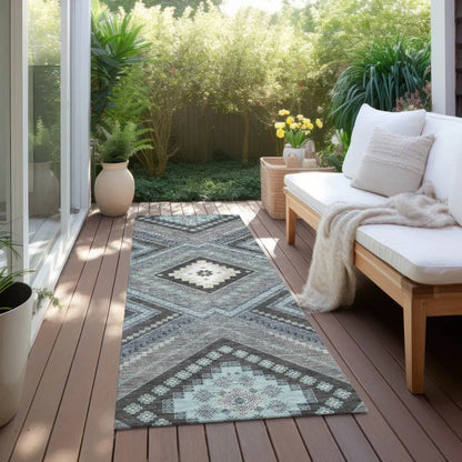 Solene Pewter Washable Indoor-Outdoor Rug-Outdoor Rugs-LOOMLAN Rugs-LOOMLAN