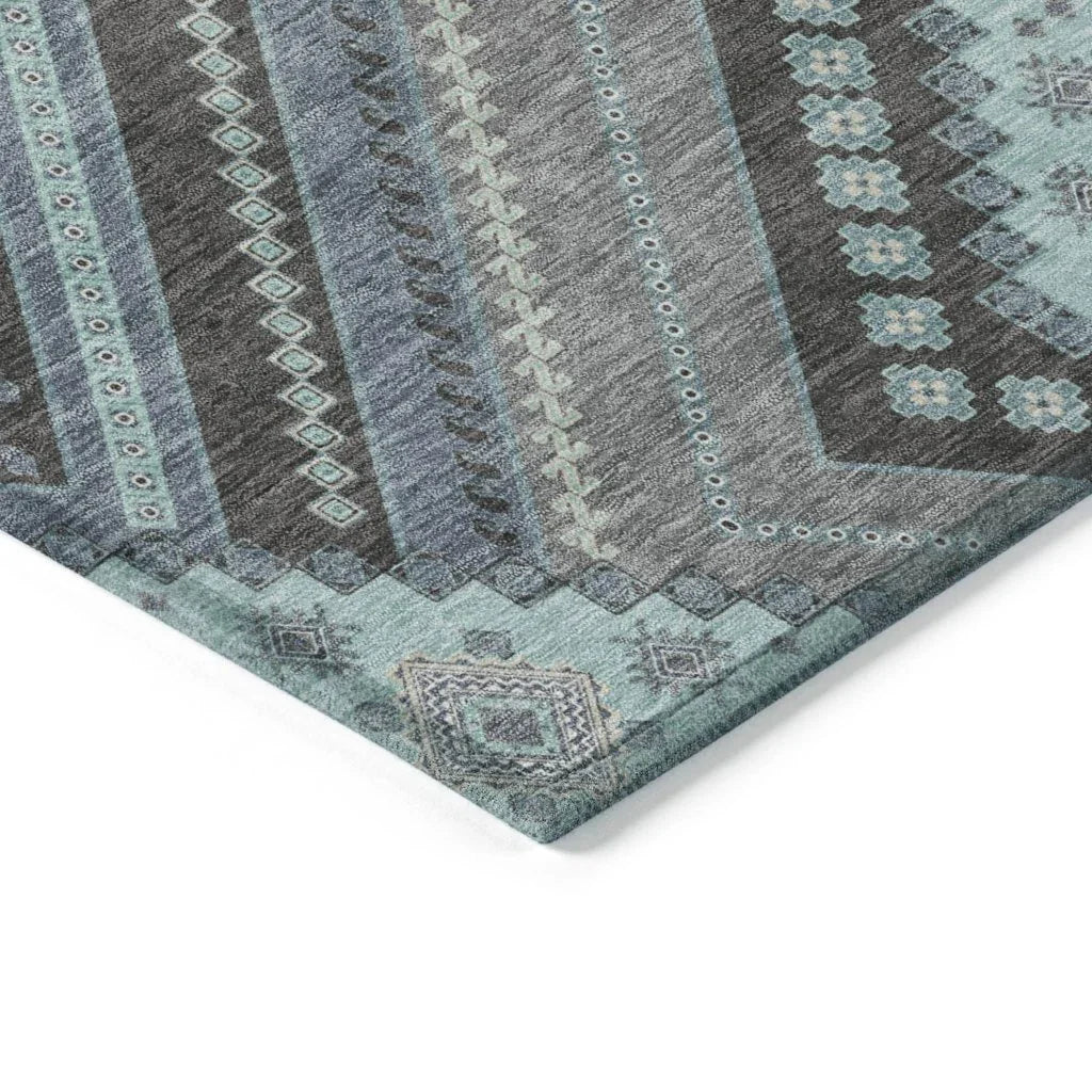 Solene Pewter Washable Indoor-Outdoor Rug-Outdoor Rugs-LOOMLAN Rugs-LOOMLAN