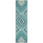 Solene Teal Washable Indoor-Outdoor Rug-Outdoor Rugs-LOOMLAN Rugs-2'3" x 7'6"-LOOMLAN